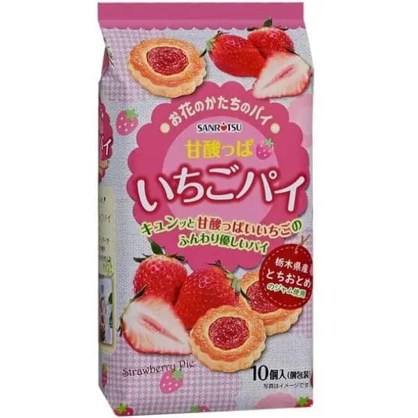 Sanritsu Seika Tochiotome Strawberry Pie 10pcs (三立製菓 甘酸っぱ