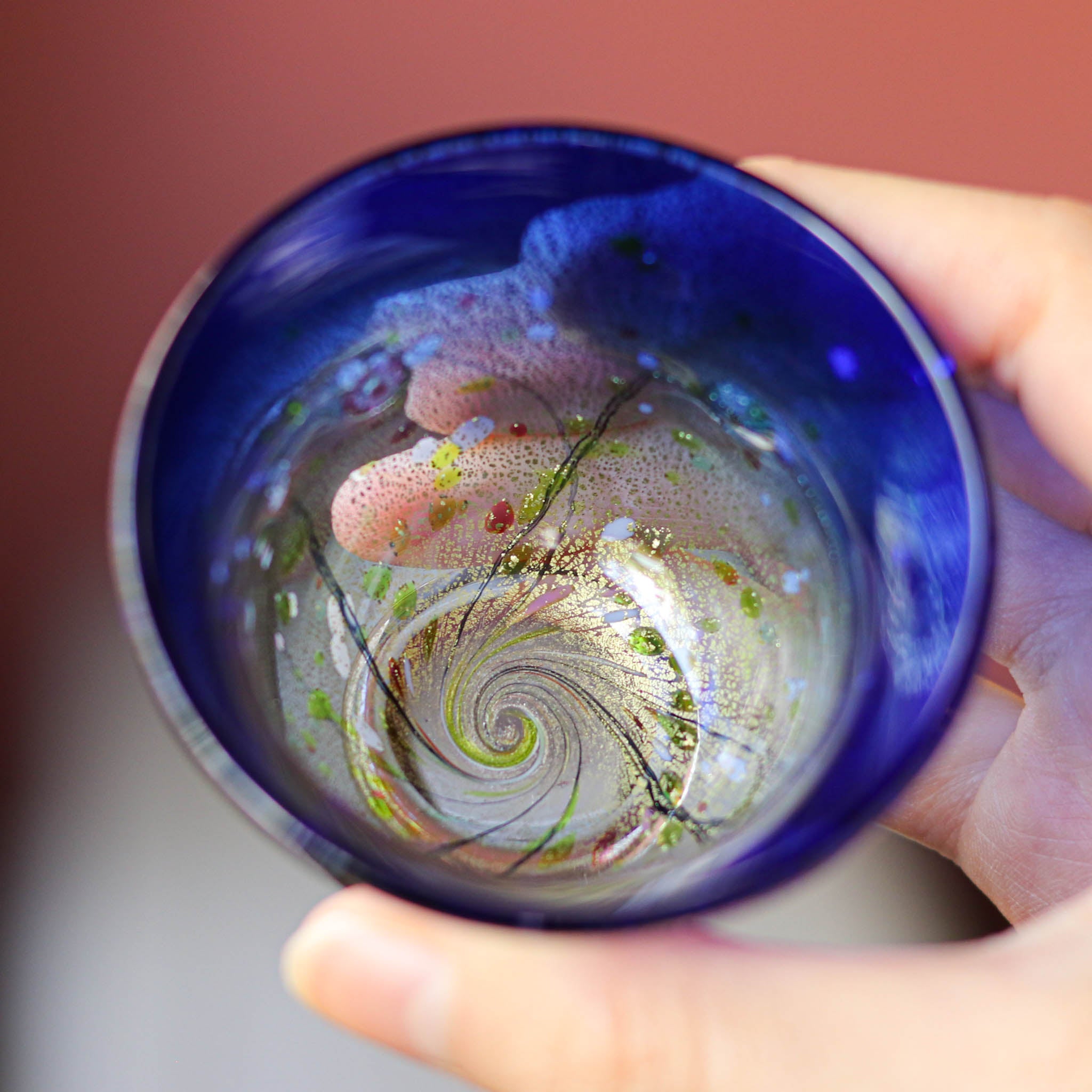 綾ガラス 酒器 | 光琳 雅 ぐい呑みペア | コバルトブルー・金赤 |