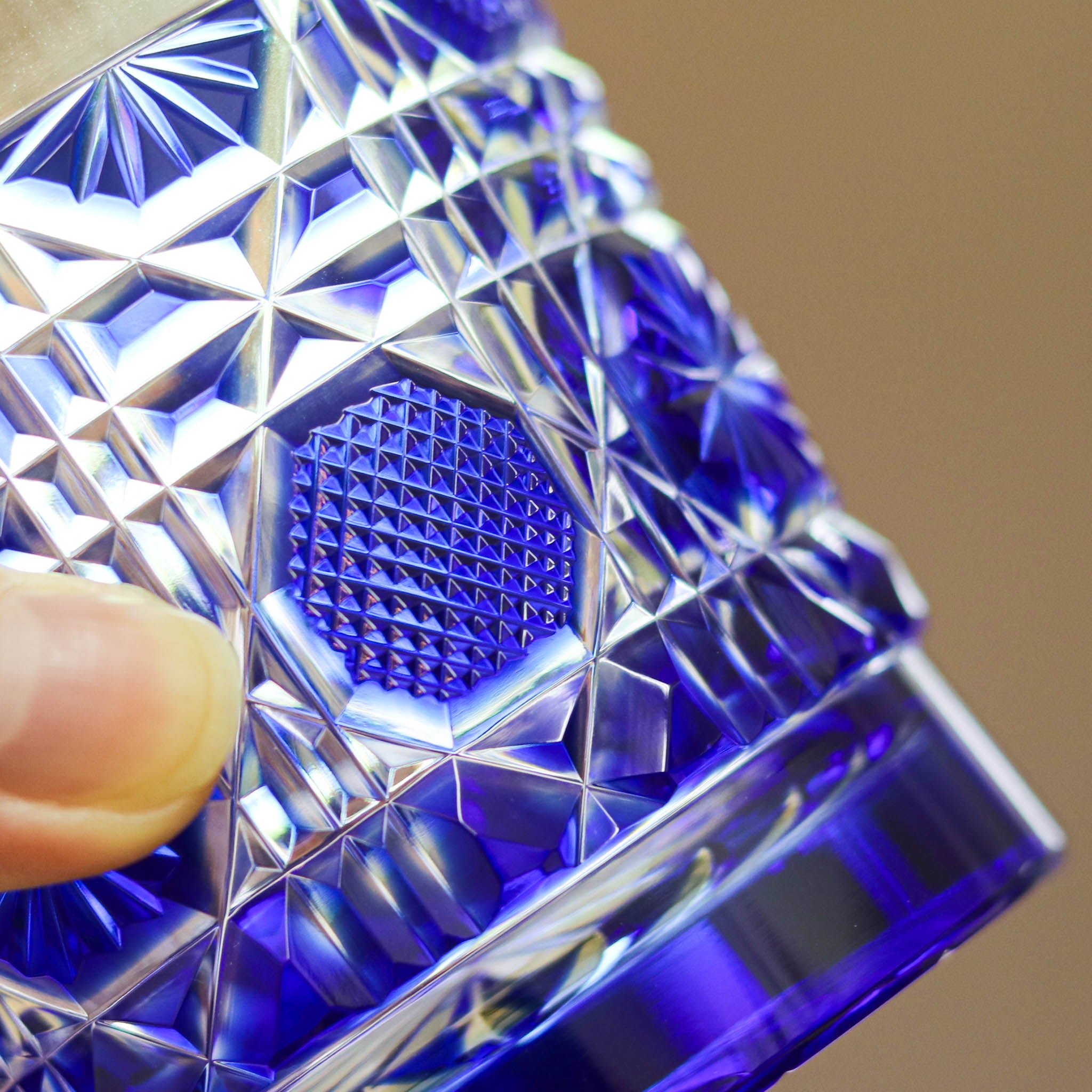 薩摩切子 ロックグラス | オールド | 瑠璃 | 薩摩びーどろ工芸