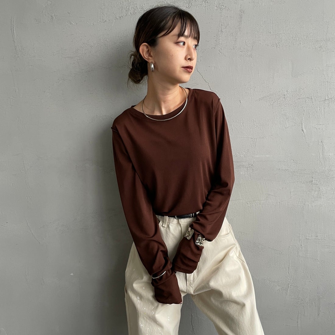 nenom [ネノム] クルーネック シアーカットソー [NE25112034