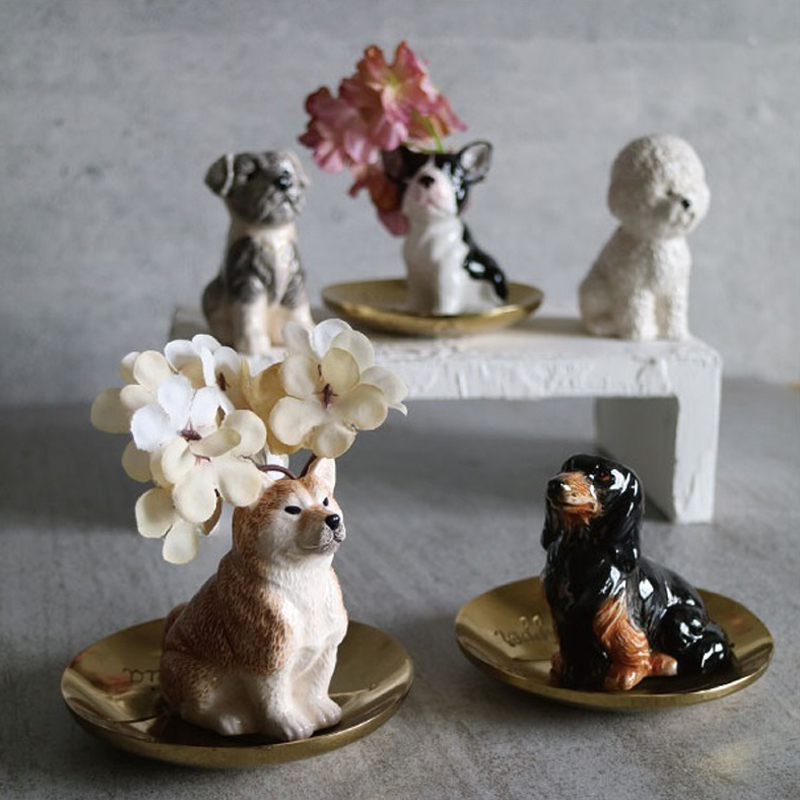 雑貨卸、雑貨仕入れ（【Global Arrow】アニマルベース(C) 犬 イヌ 花瓶