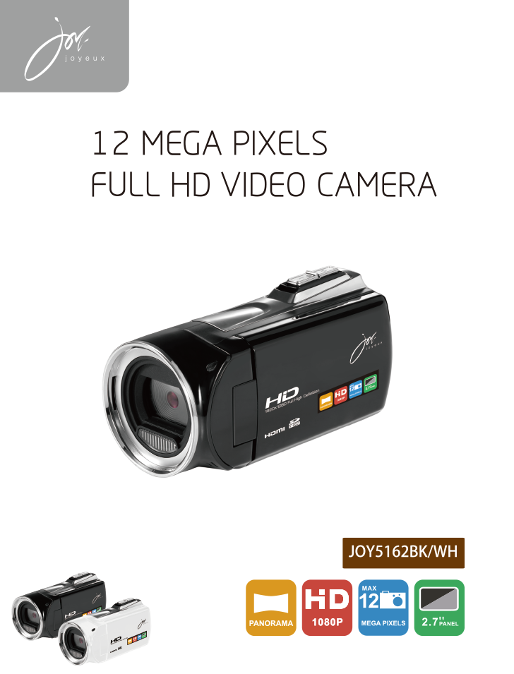 JOY-S5162WH フルHDビデオカメラ 12MP JOY5162 | JOYEUX