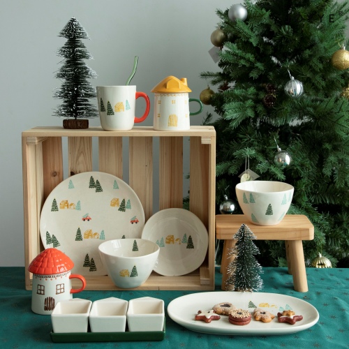 クリスマス手描き陶器食器コレクション