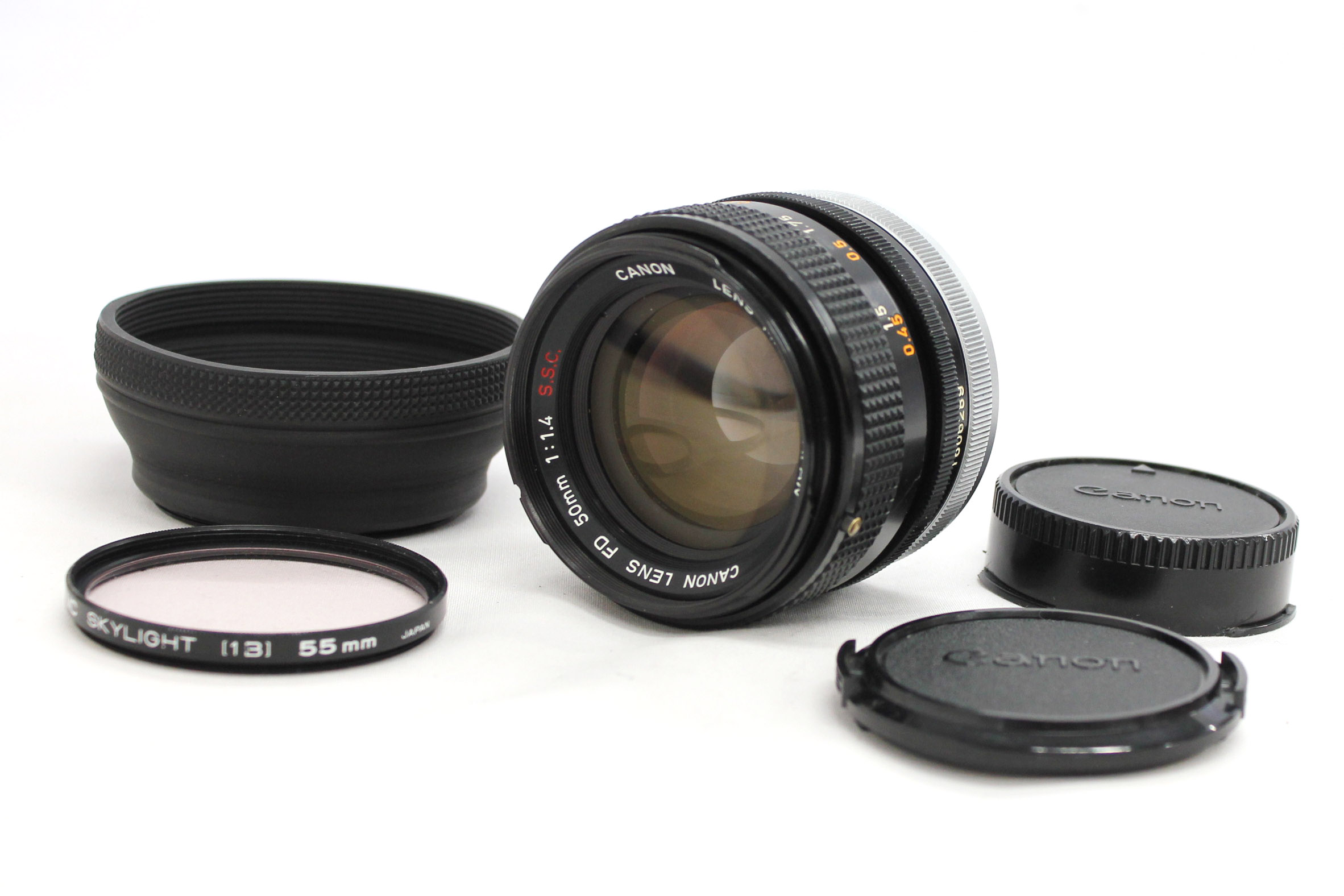 Canon FD 50mm F1.4 S.S.C. MF Prime Lens with Hood from Japan