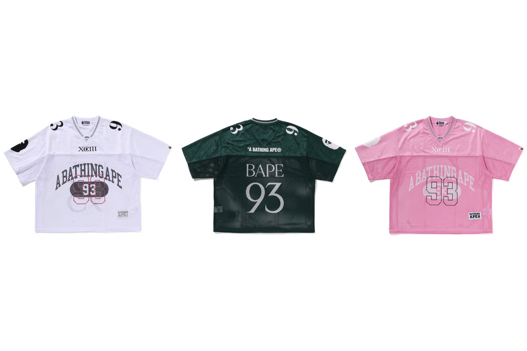 LINE CAMO MULTI LOGO RELAXED FIT FOOTBALL JERSEY | bape.com