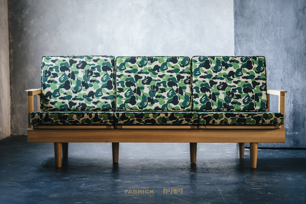 BAPE X FABRICK X KARIMOKU 】ABC CAMO THREE SEAT SOFA BAPE HOME