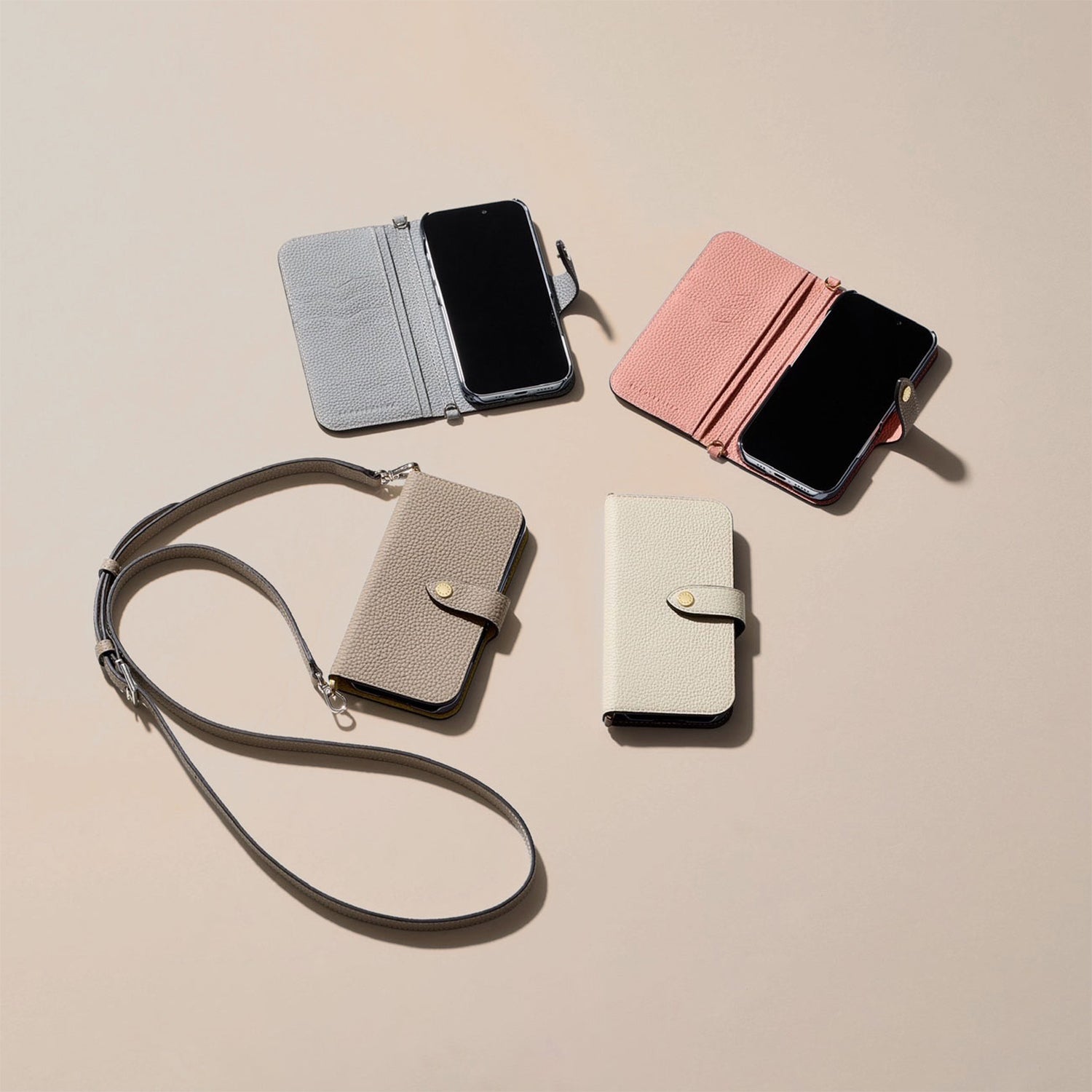 iPhone 16 Pro) ベルテッド ダイアリーケース シュリンクレザー