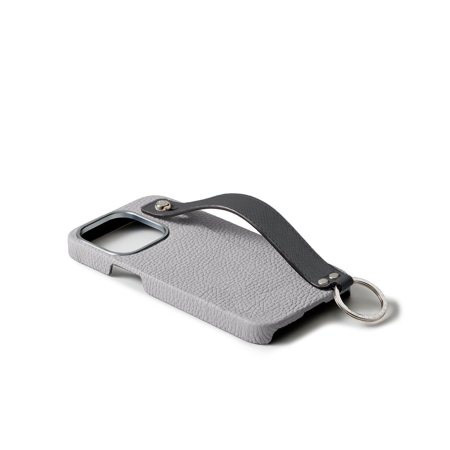 iPhone 15 Pro) ハンドル付き バックカバーケース シュリンクレザー