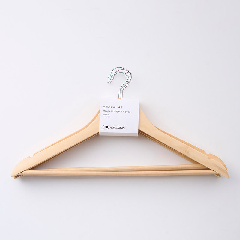 木製ハンガー（4本） - 100均 通販 ダイソーネットストア【公式】