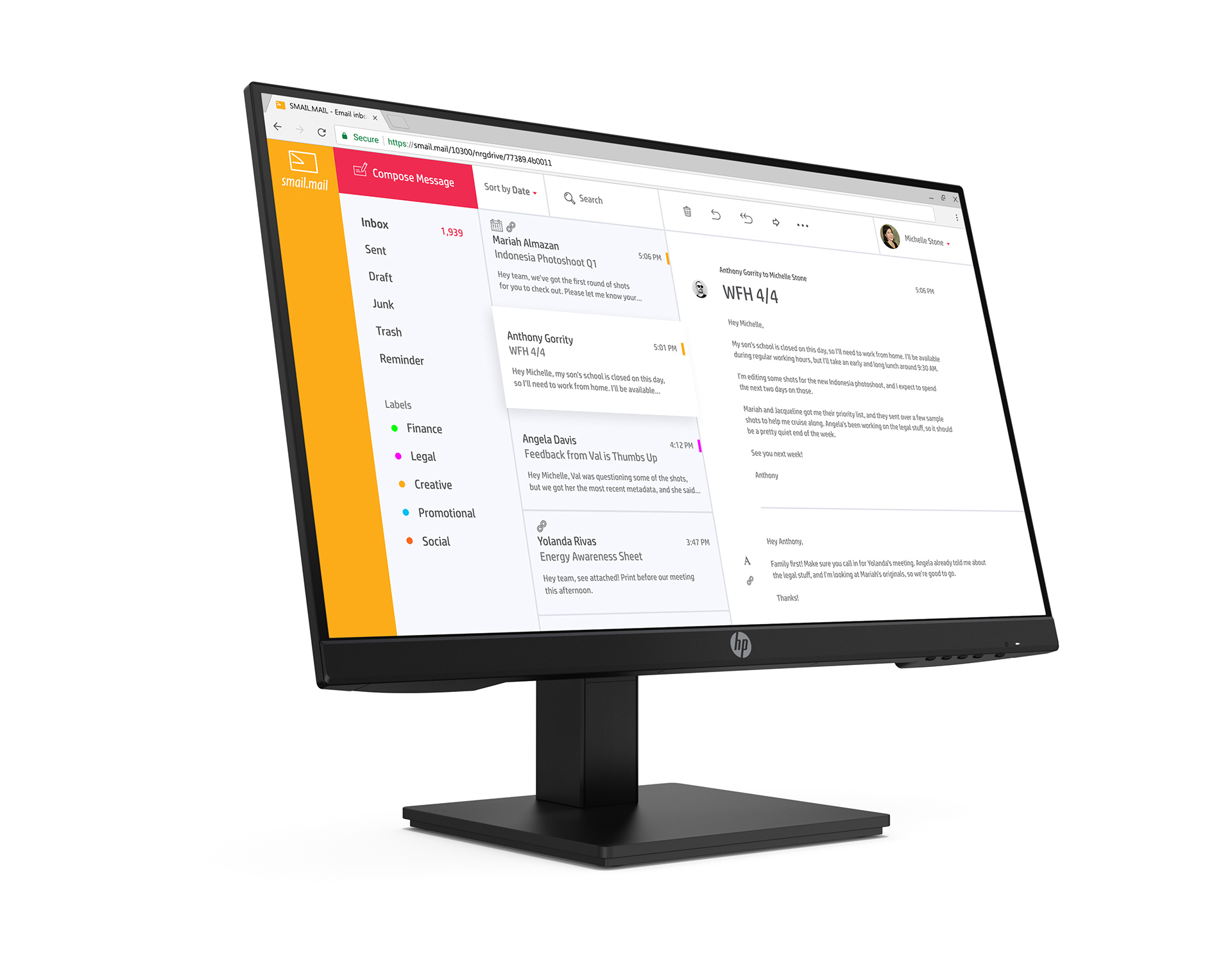 高さ調節可能】HP 23.8インチワイドIPSモニター P24h HP DirectPlus