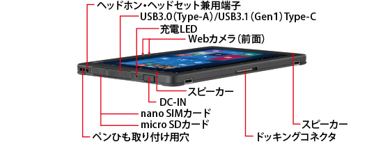 富士通 防水タブレット ARROWS Tab Q509/VE 各部名称/外観 -FMWORLD