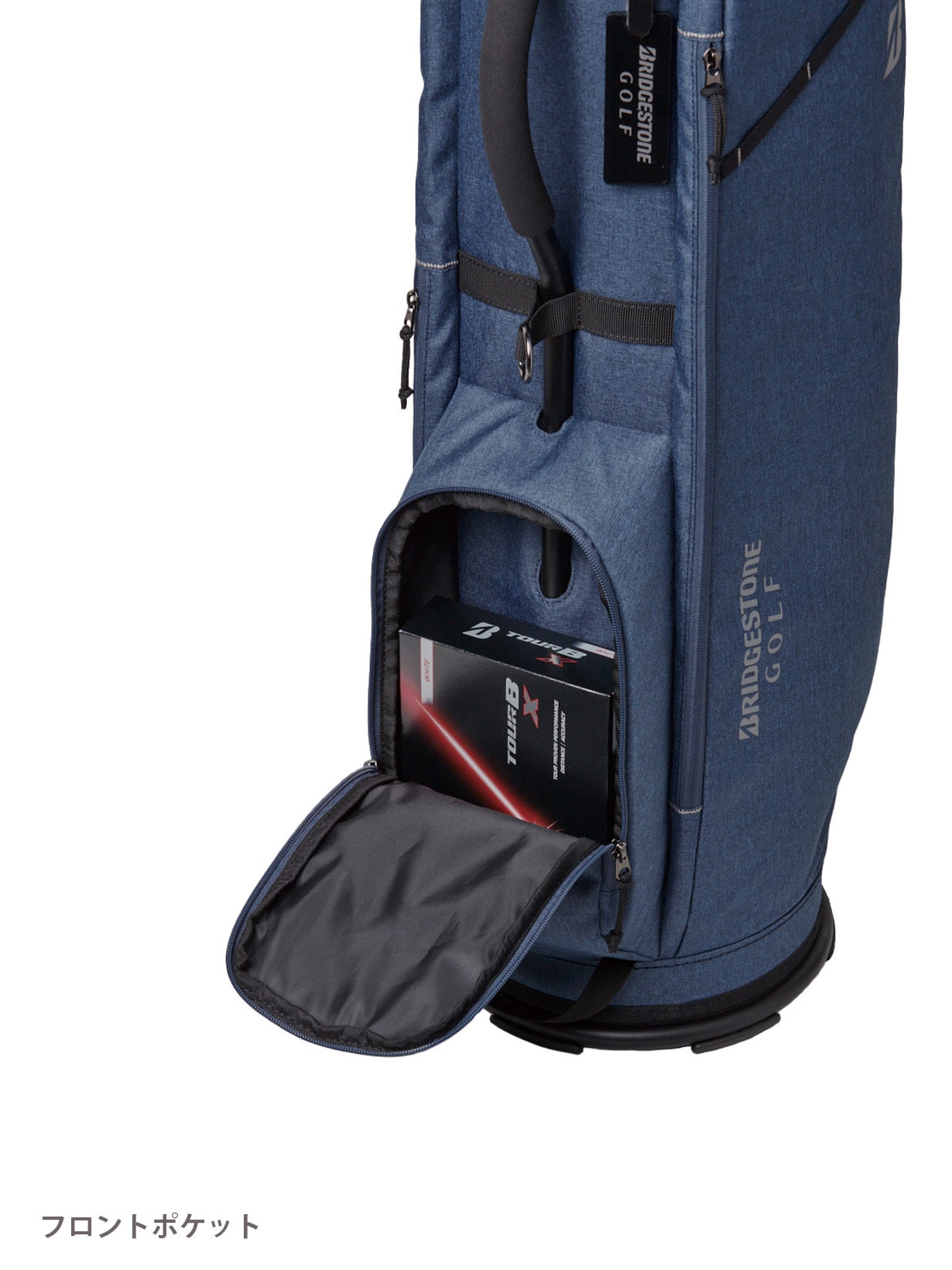 無料名入れサービス】 軽量アルミフレームモデル キャディバッグ(NA(紺