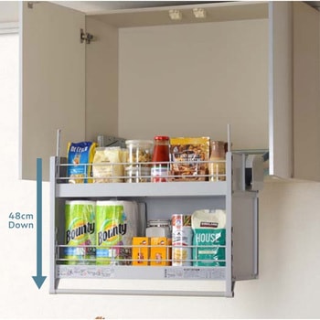 ダウンキャビネット(吊り戸棚用昇降棚) オークス コンパクトキッチン