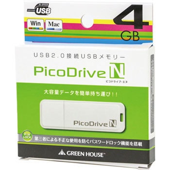 USBメモリー ピコドライブN グリーンハウス USB-Aメモリ 【通販