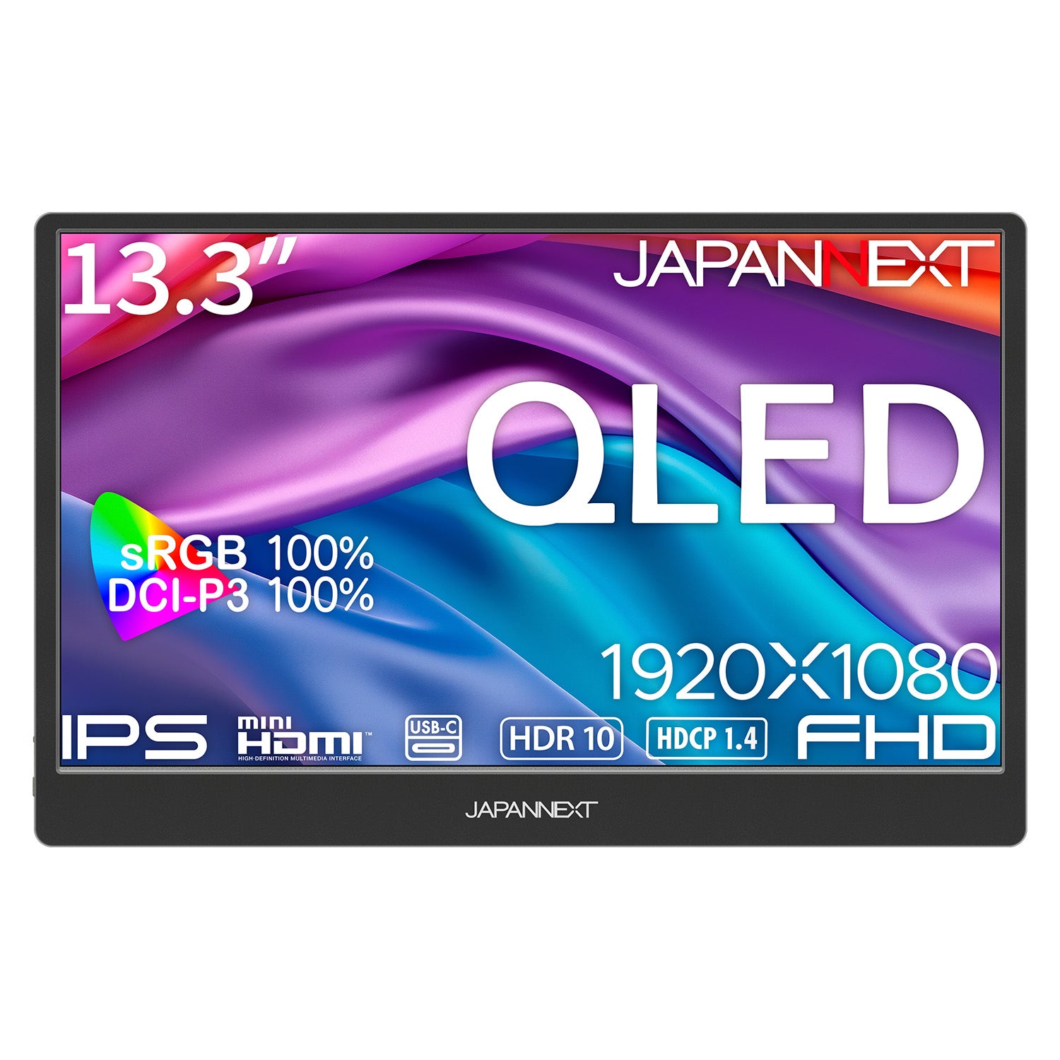 JAPANNEXT 13.3インチ IPSパネル搭載 QLED(量子ドット)テクノロジー