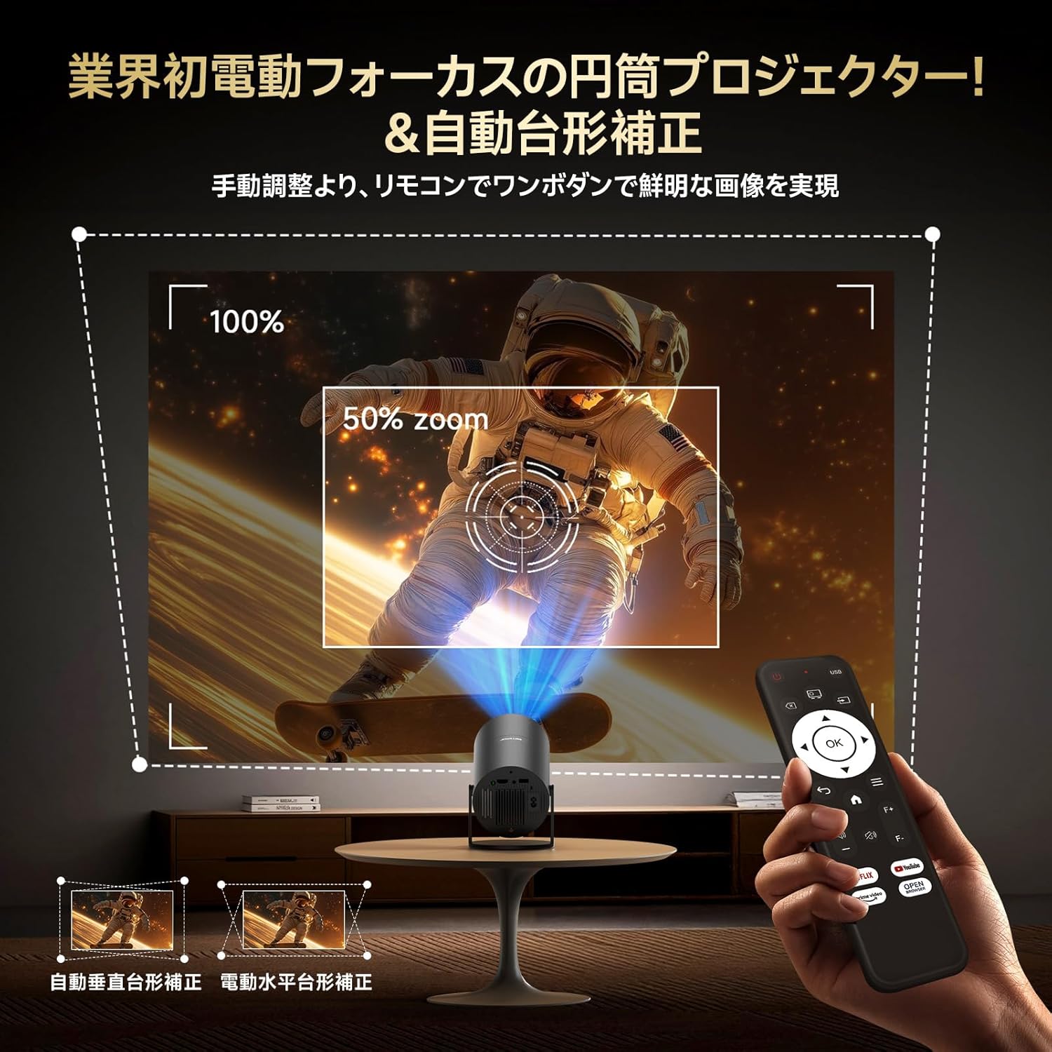 JOWLURKプロジェクター 家庭用【業界初公式Netflix・21000LM明るさ