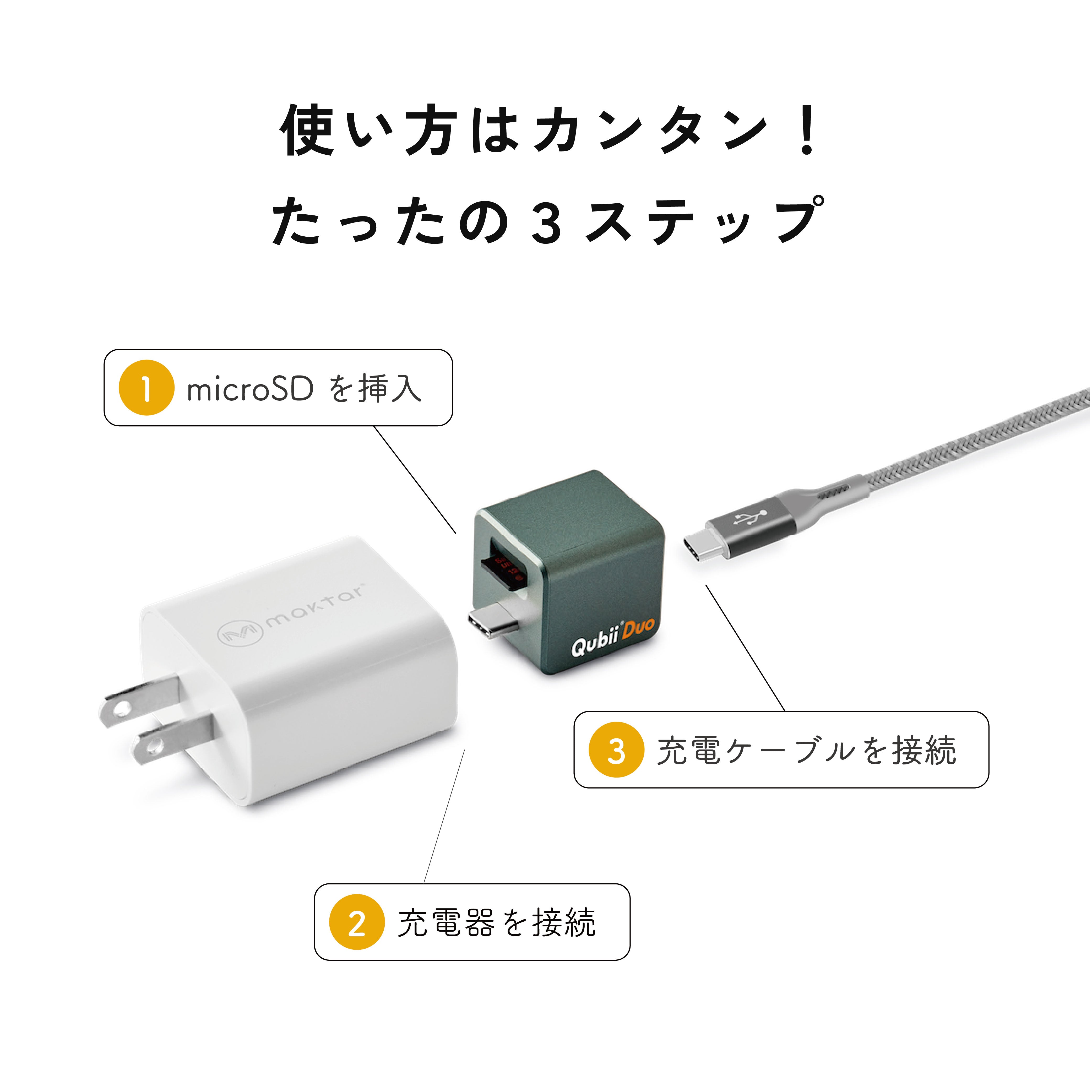 Qubii Duo（USBタイプC）- 256GB microSDセット – Maktar Japan