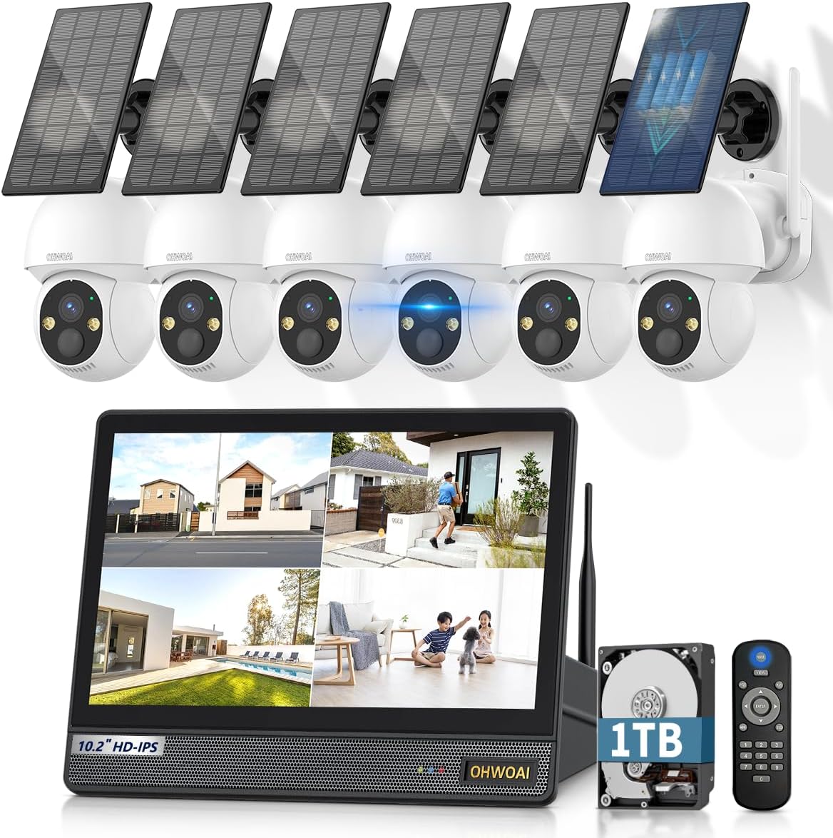 双方向通話,防犯カメラ ワイヤレス モニター付き 屋外 防犯カメラ