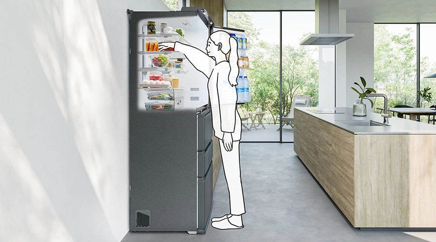 奥行き薄型デザイン | SJ-MF46P | 冷蔵庫：シャープ