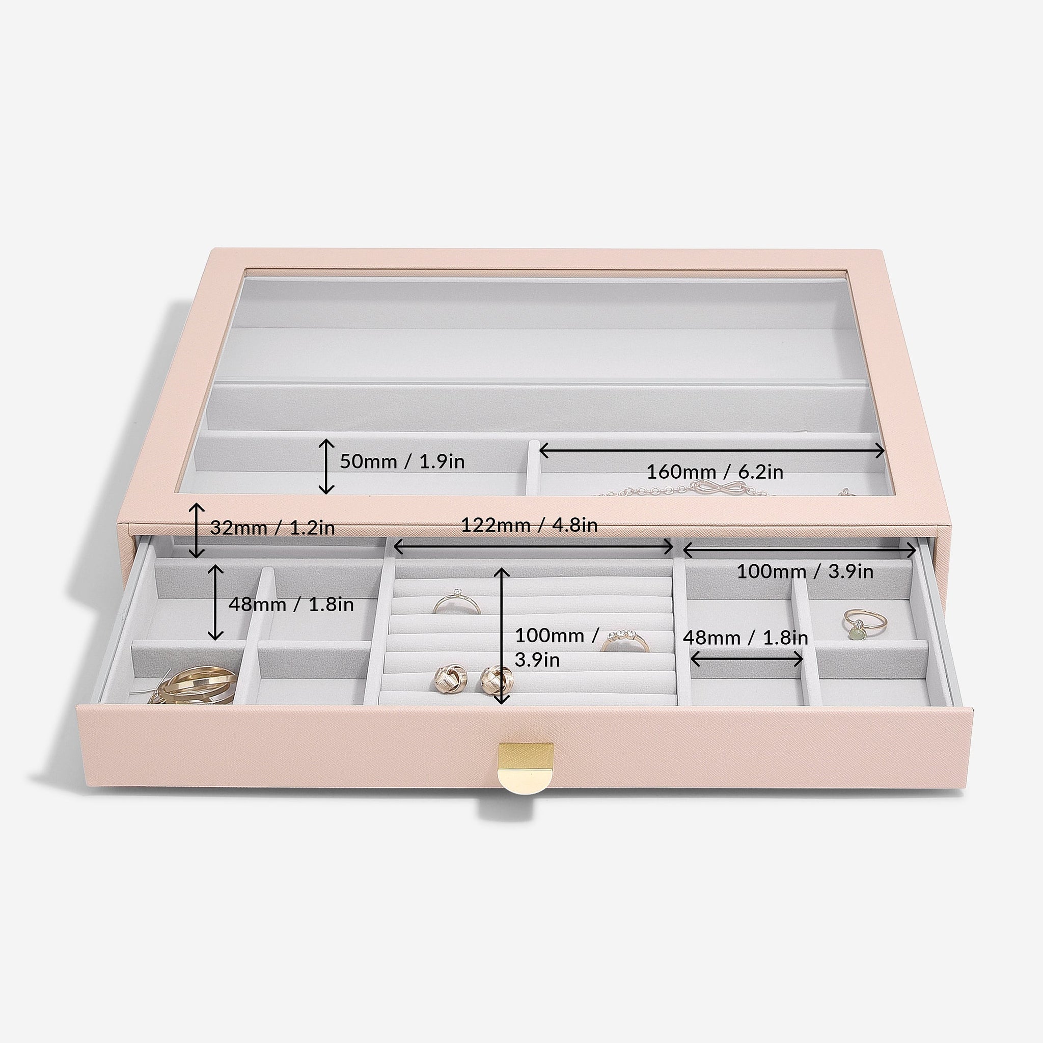 スーパーサイズ ドロワー ジュエリーケース LID ブラッシュピンク