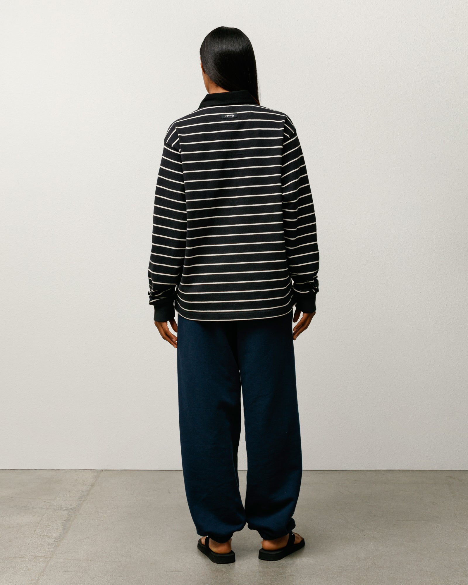Striped Rugby Shirt – Black | Tops & Knits | Stüssy Japan