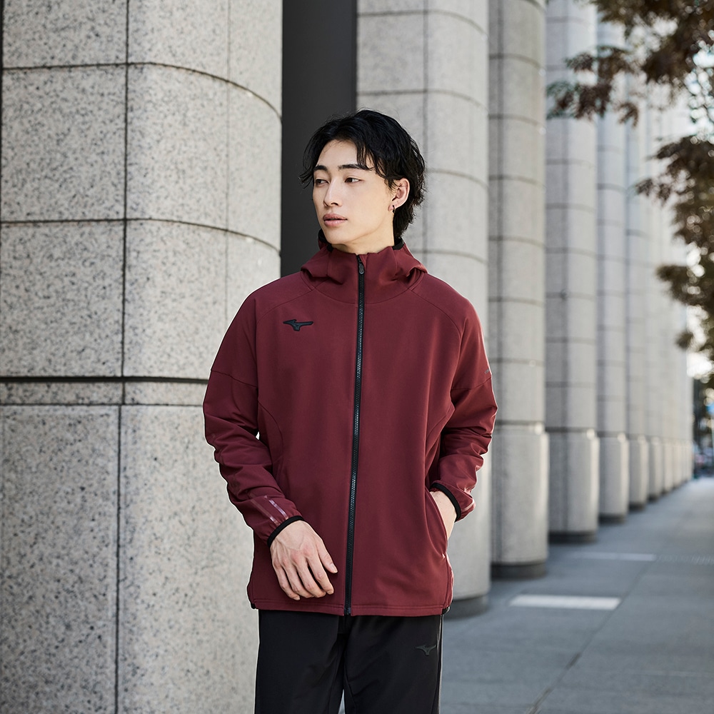 ストレッチ／防風】テックシールドボアフーディ|32MCB553|ミズノ