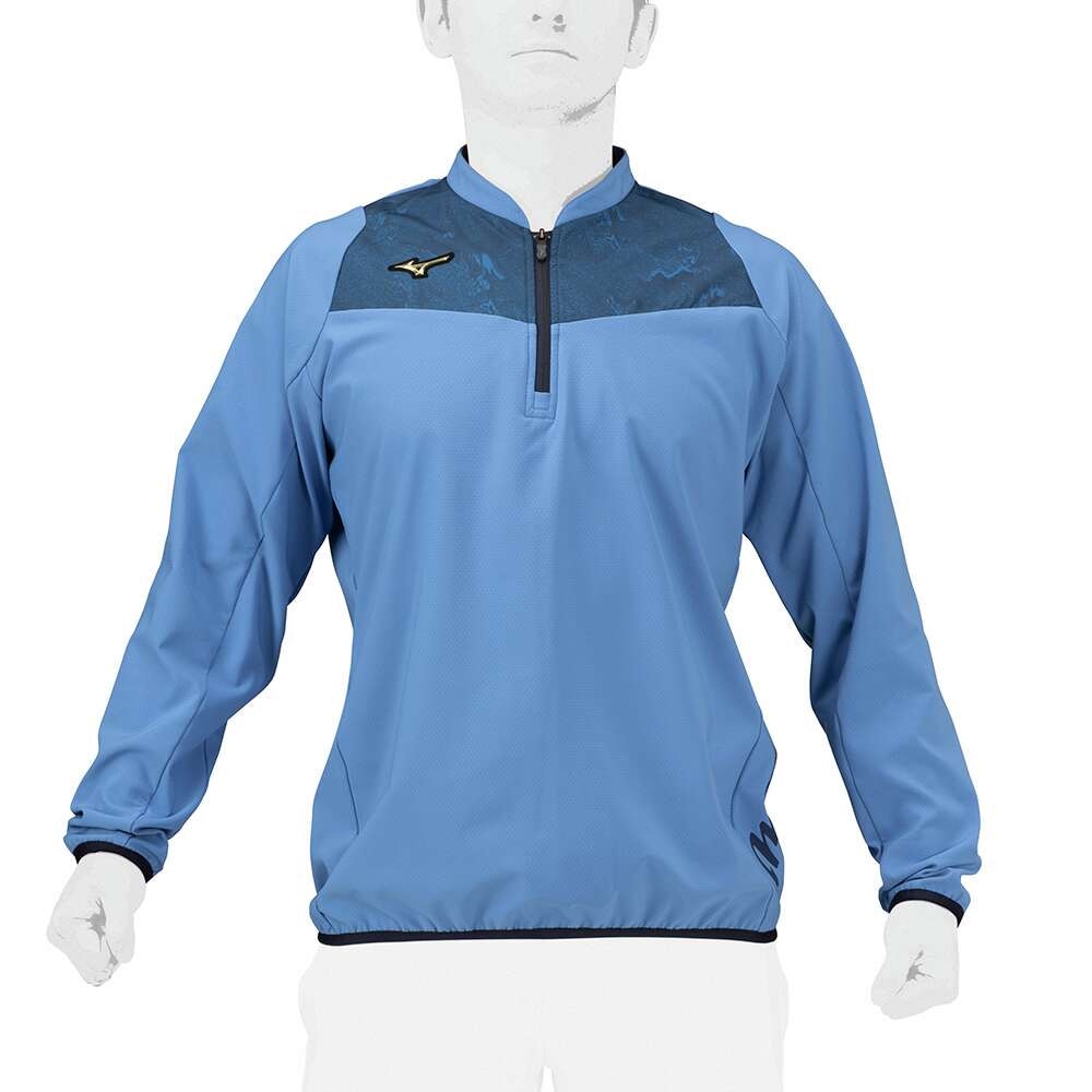 ミズノプロ／ストレッチ／防風】テックシールドジャケット(ハーフZIP