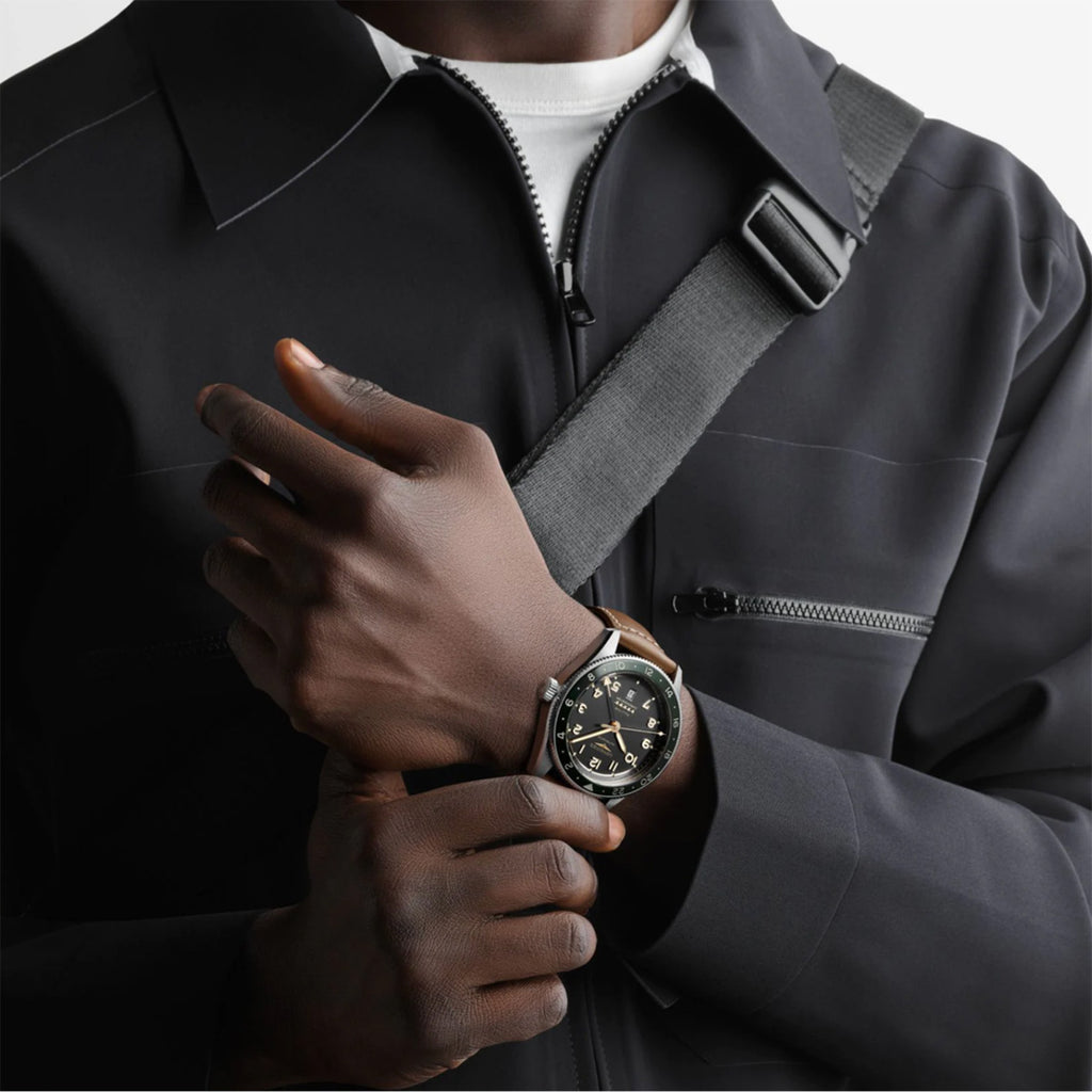 Longines - Spirit Zulu Time GMT 42 mm Green Bezel Anthracite Dial