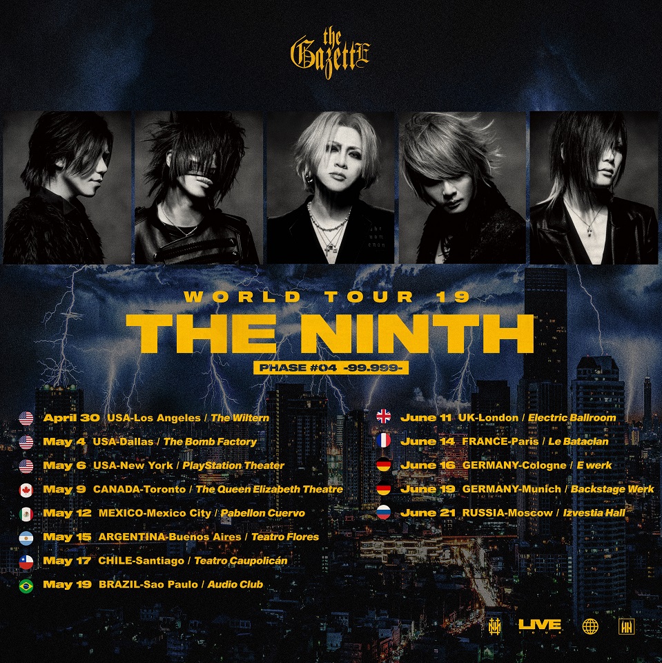 the GazettE announces world tour for April 2019! - Jrockrevolution