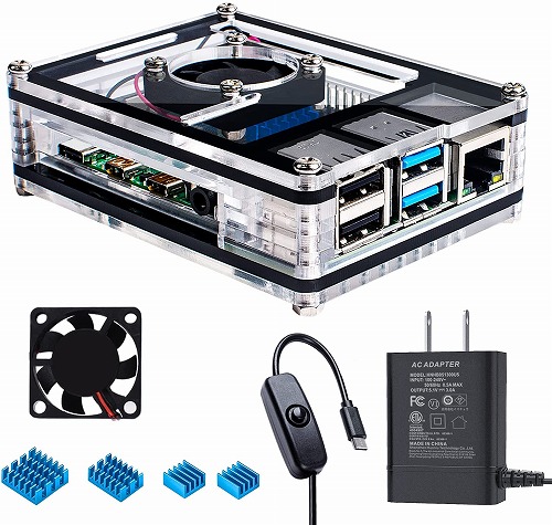 Raspberry Pi 4】Miuzeiのファン・AC電源付きケースを購入