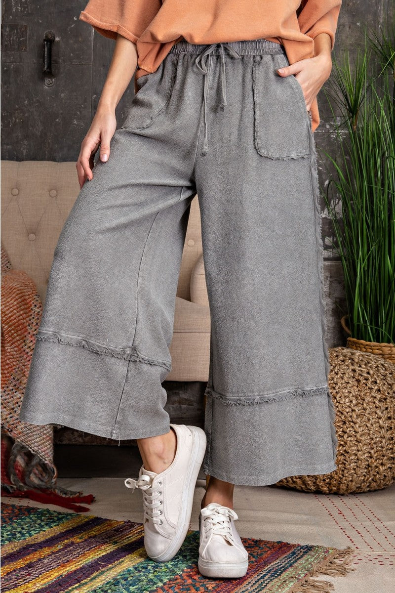 Easel Terry Palazzo Pants in Ash – June Adel