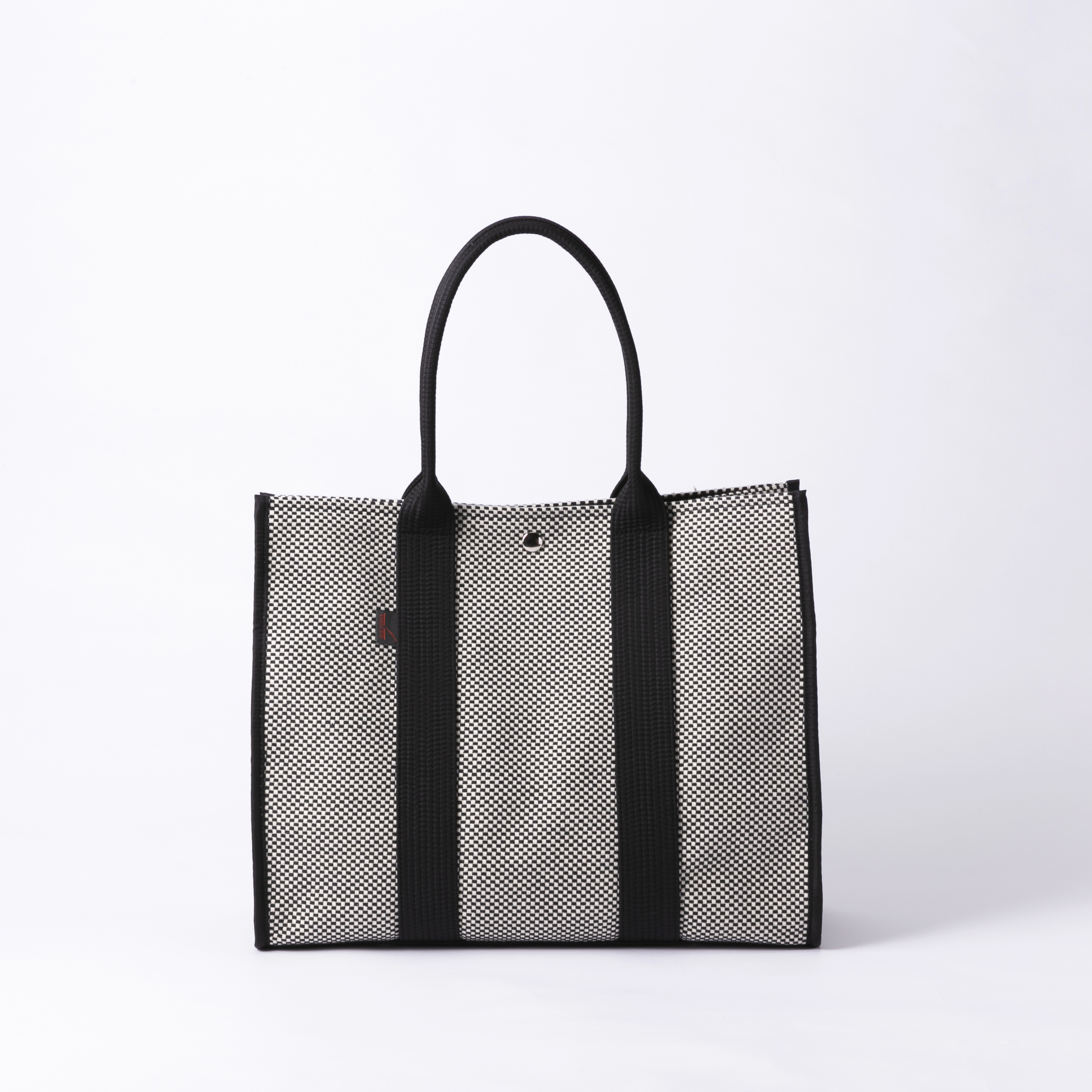 sasicco スクエアトートL 白と黒の市松 | 三河木綿 刺子織 | タネイ