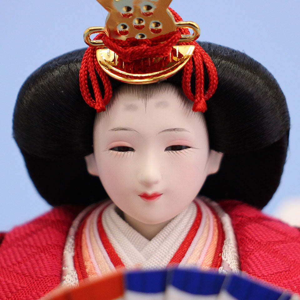 雛人形単品 親王3 小芥子 まり刺繍赤紫 – 寿鳳人形の東芸