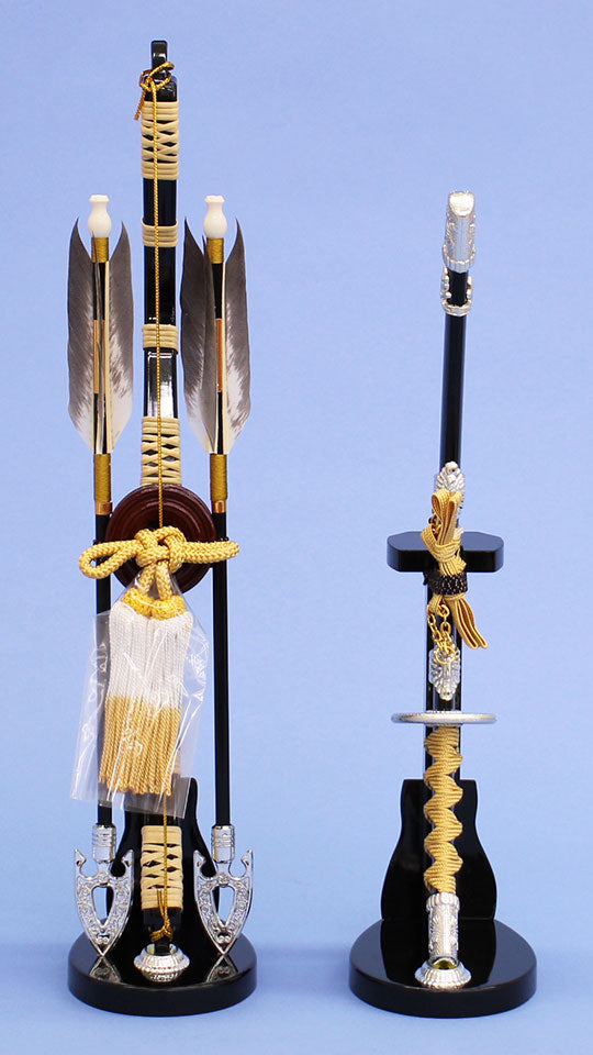 五月人形用付属品、弓太刀セット単品販売 13号 銀 – 寿鳳人形の東芸