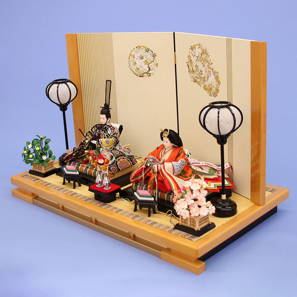 雛人形 平飾り 幅65cm 京十二番 極上正絹 桧丸紋｜寿鳳人形東芸 – 寿鳳