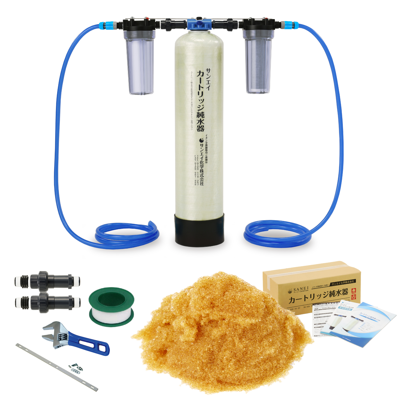 サンエイ化学 カートリッジ純水器 22L プロタイプ フィルター＋ホース