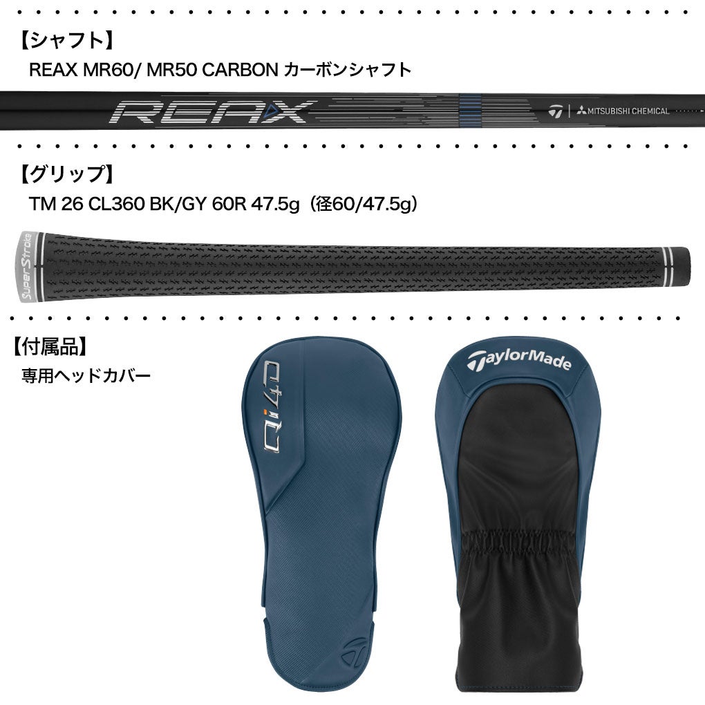 テーラーメイド Qi4D DRIVER ドライバー メンズ 右用 REAX MR50 /MR60