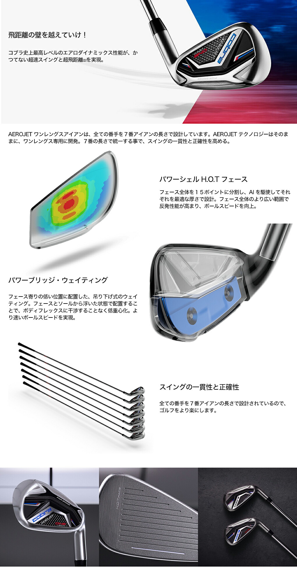 コブラ AEROJET ONE Length エアロジェット ワンレングス アイアン 6本