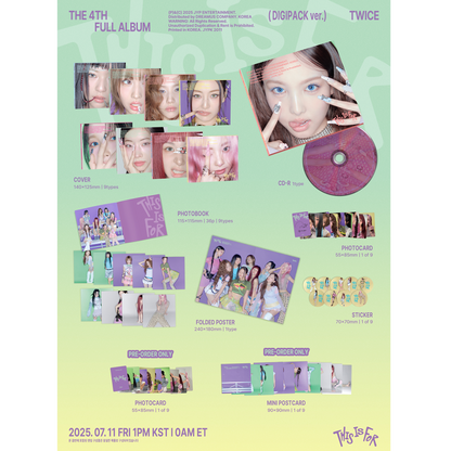 TWICE 4TH FULL ALBUM『THIS IS FOR』DIGIPACK ver. 9バージョンセット