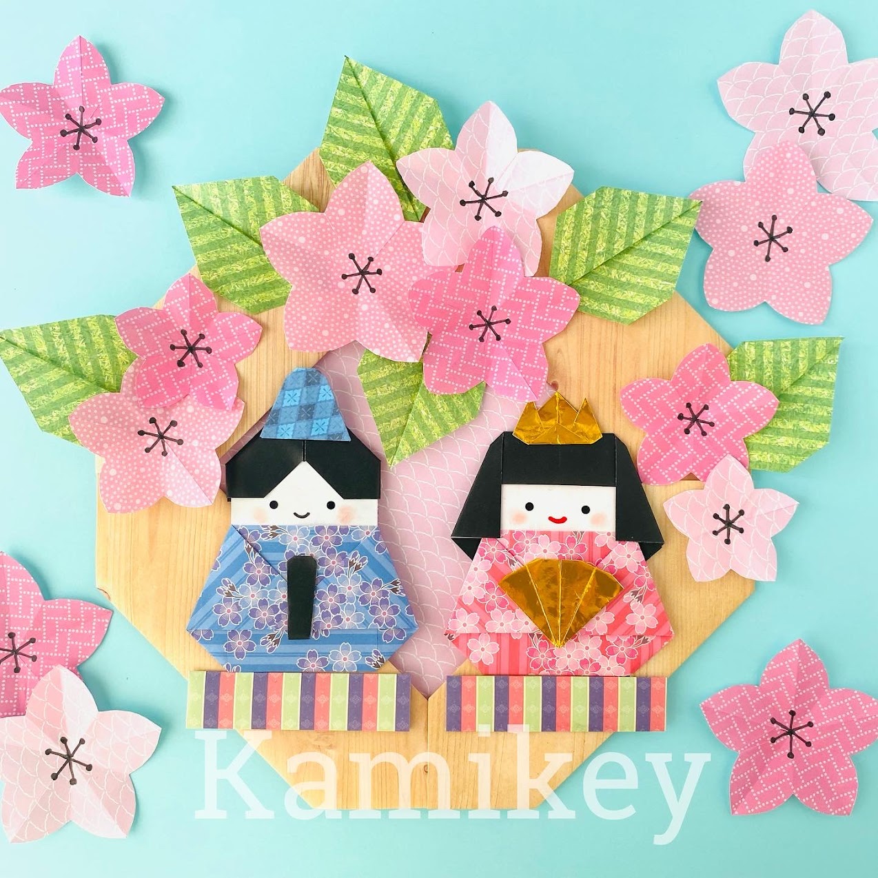 ひなまつりのリース飾り1「おだいりさまとおひなさま」