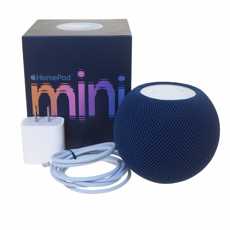 美品】Apple Pod mini ブルー 充電アダプタ付き 美品】Apple Pod mini