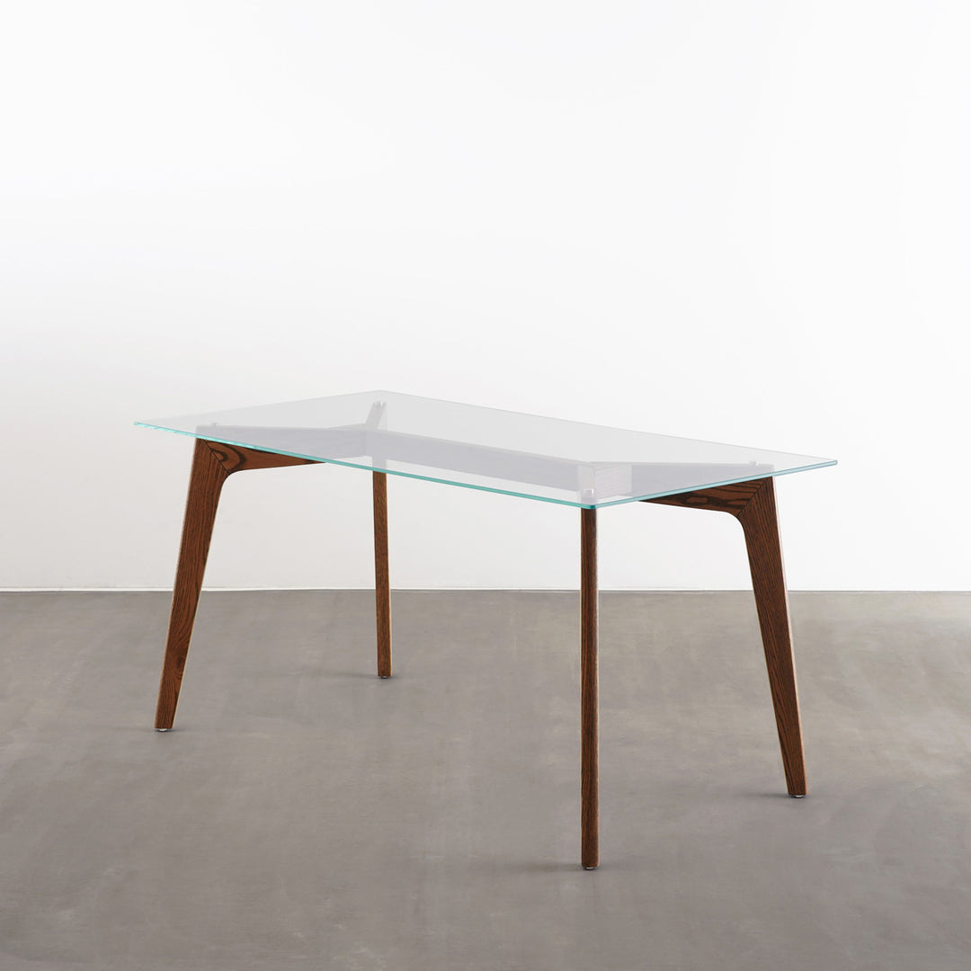 THE TABLE / ガラス × Pin 木製脚 オーク無垢材 – KANADEMONO