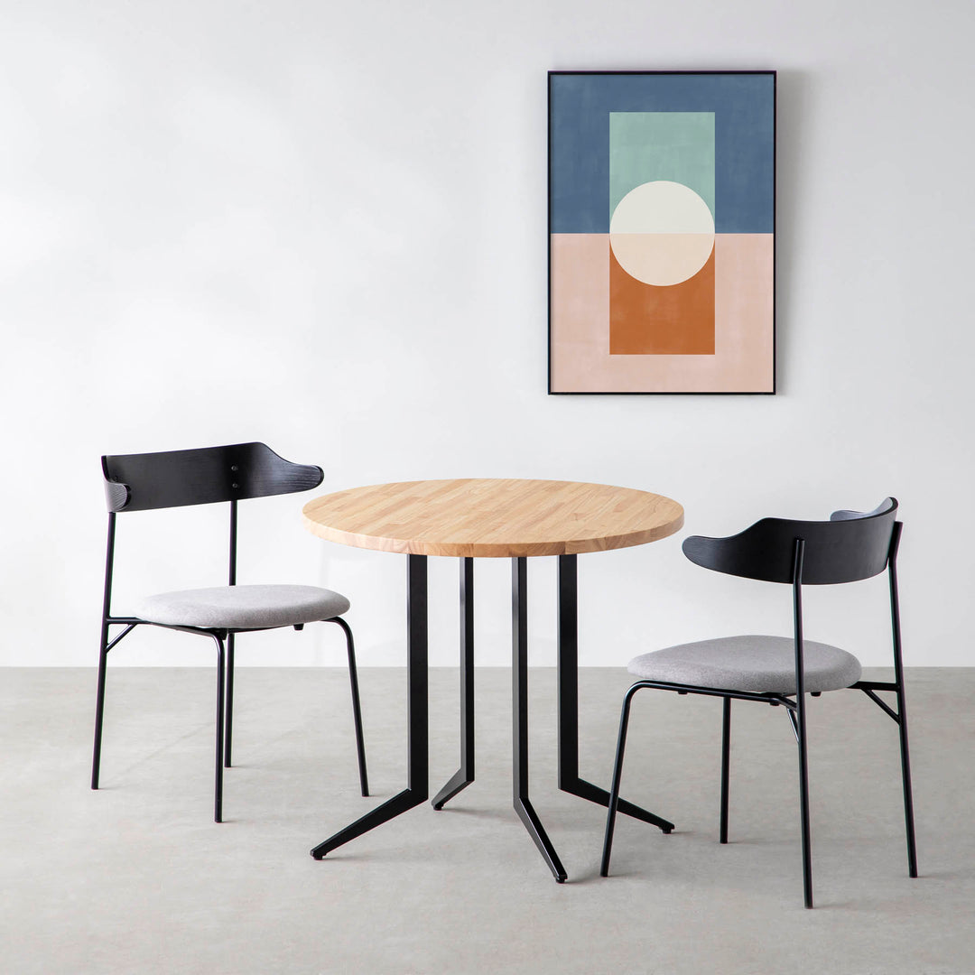 THE CAFE TABLE / ラバーウッド Black Steel 4本脚 × ラウンド φ61