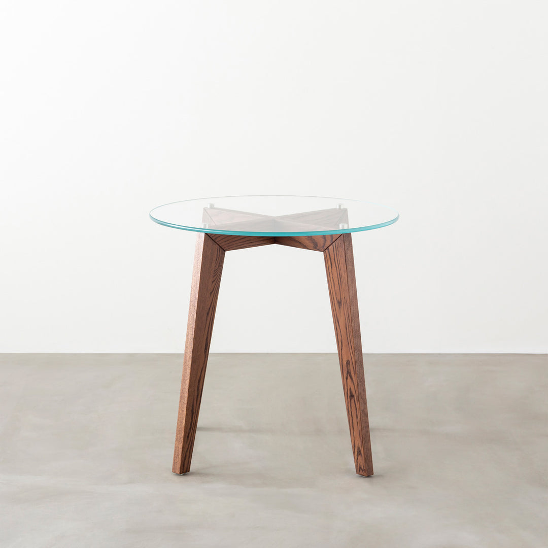 THE CAFE TABLE / ガラス × Pin 木製脚 オーク無垢材 – KANADEMONO