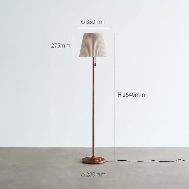 Fabric × Wood プリーツデザイン フロアランプ – KANADEMONO