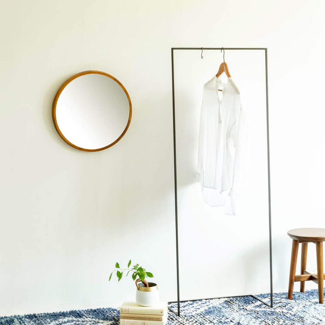 パイン無垢材 ラウンド ウォールミラー – KANADEMONO