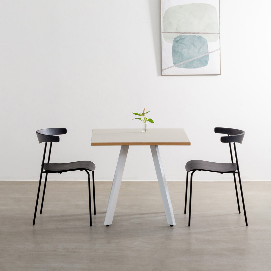 THE CAFE TABLE / リノリウム White Steel 4pin × スクエア 60 - 80