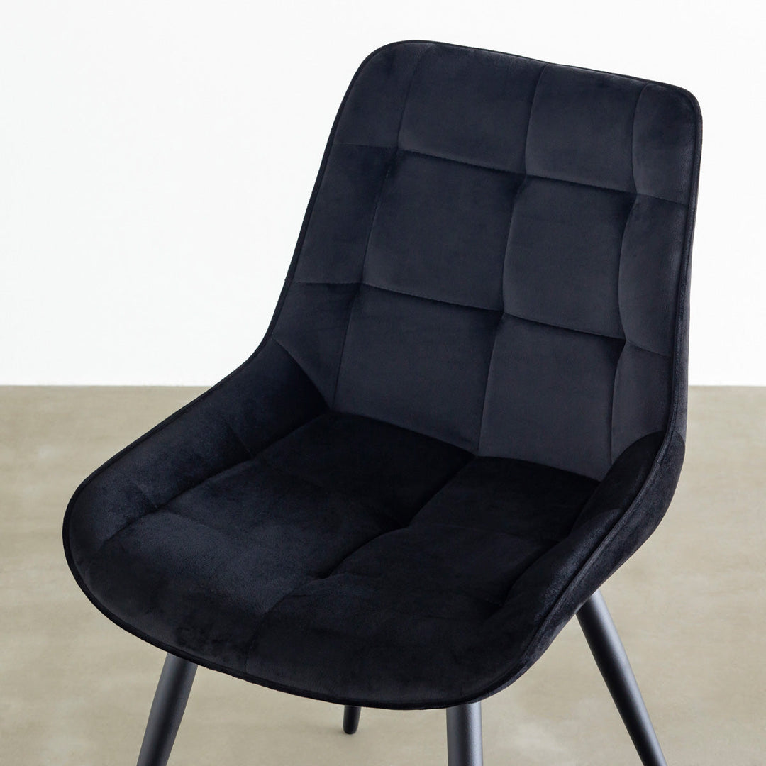 Elegant Velvet Box Stitch Chair – KANADEMONO