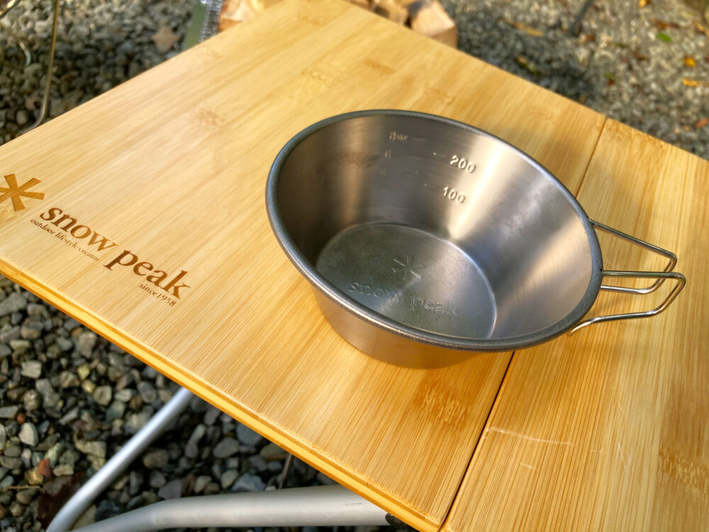 スノーピーク シェラカップ/チタン ステン 直火で調理もできる