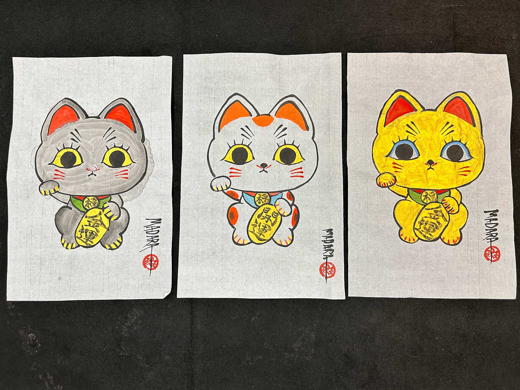 幸運をもたらすと言われる招き猫をディフォルメしてみました。 | KANJI